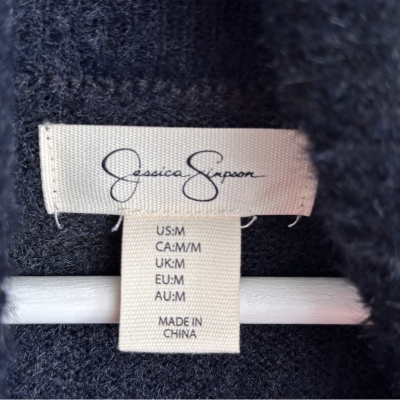 Turtleneck sweater dress fuzzy eyelash M black sleeveless cowl tunic minimalist - Picture 7 of 10